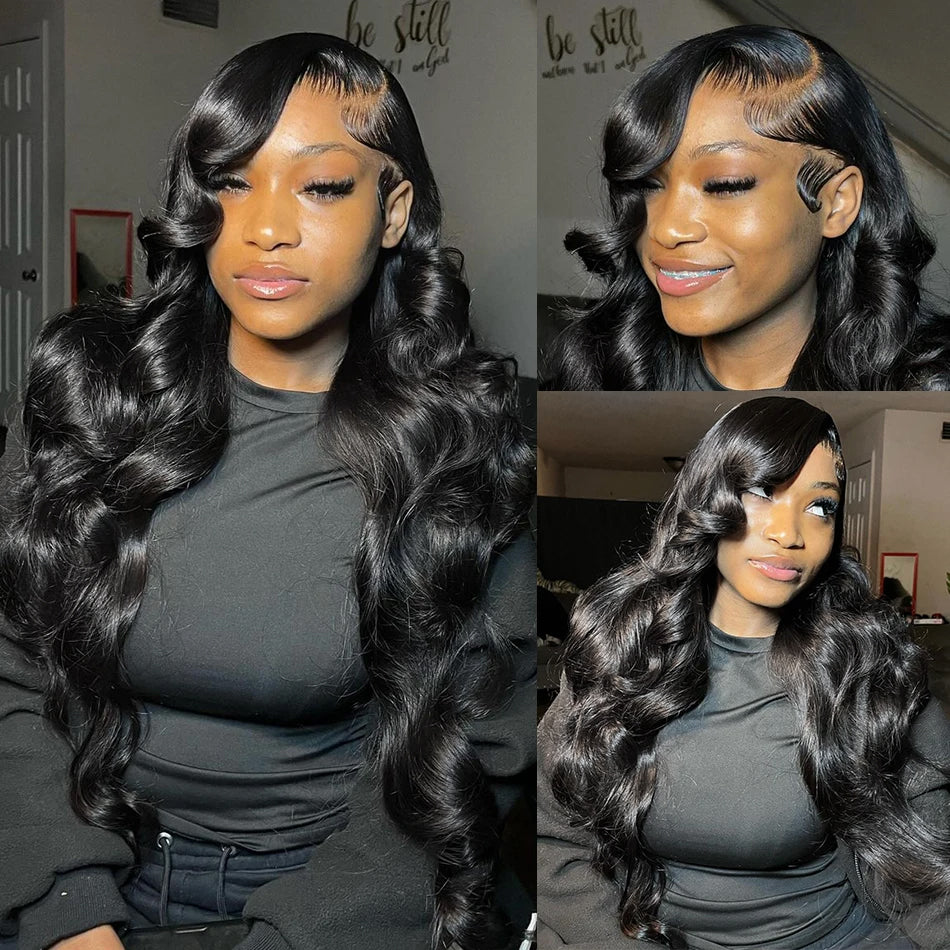 Perruque frontale body wave en dentelle HD ondulée, cheveux humains, 13x6, 13x4, pré-épilée
