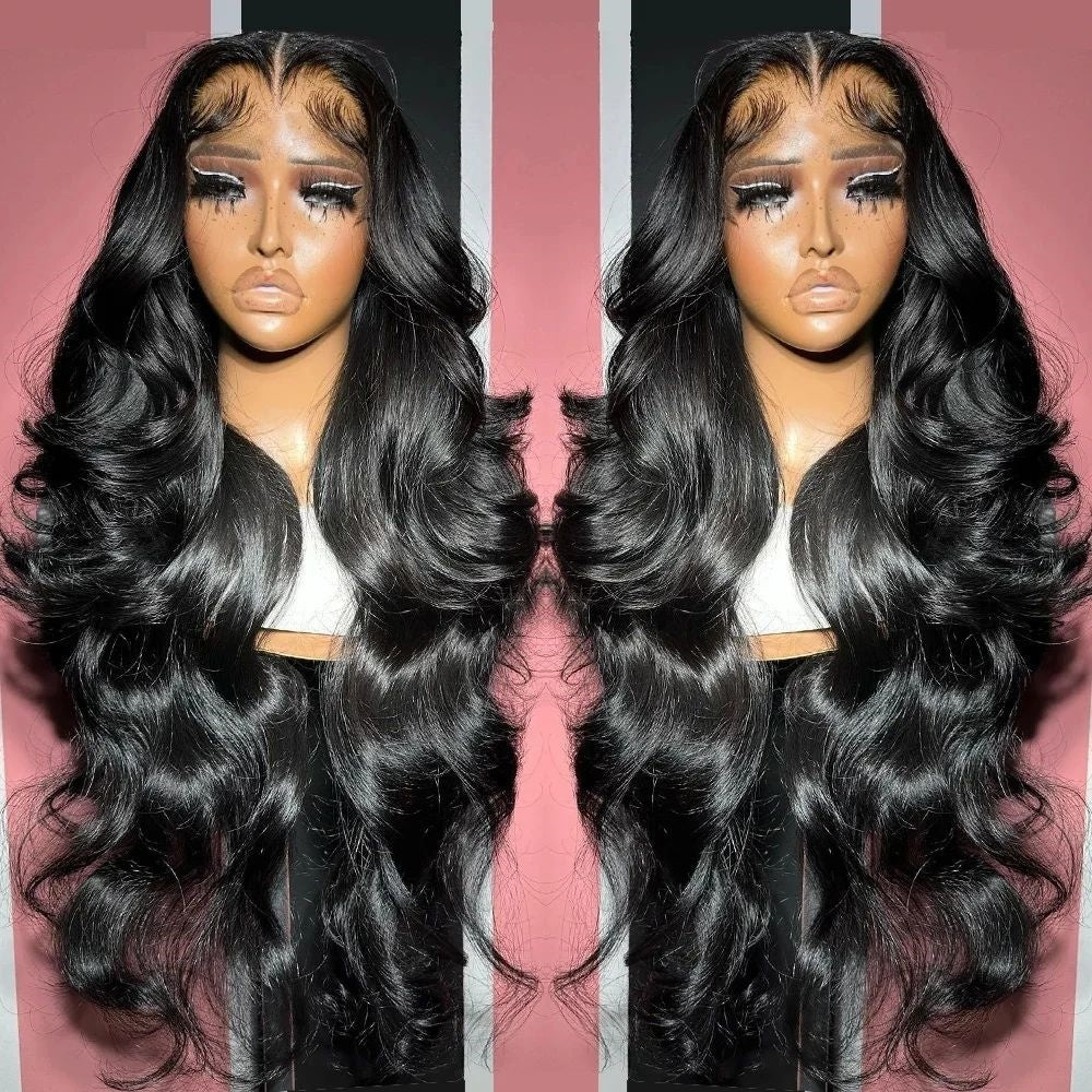 Perruque frontale body wave en dentelle HD ondulée, cheveux humains, 13x6, 13x4, pré-épilée