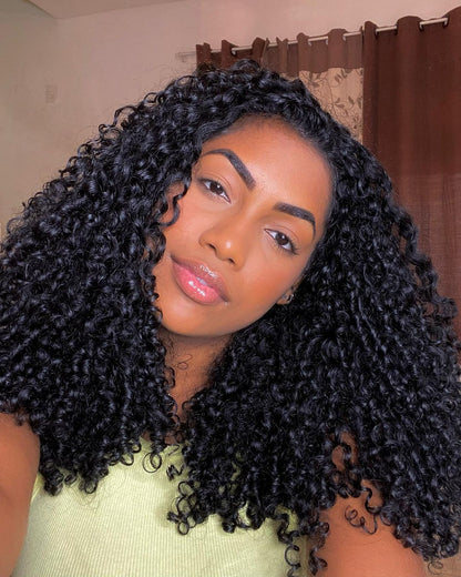 Extensions de cheveux brésiliens bouclés crépus non traités, Kinky Curly, boucles profondes, 10A, petites spirales, 3B, 3C