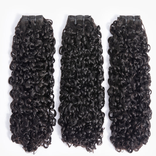 Extensions de cheveux brésiliens bouclés crépus non traités, Kinky Curly, boucles profondes, 10A, petites spirales, 3B, 3C