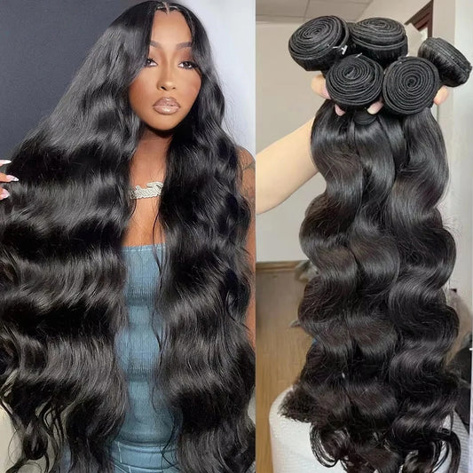 Tissages de cheveux brésiliens naturels ondulés, 100 % naturels